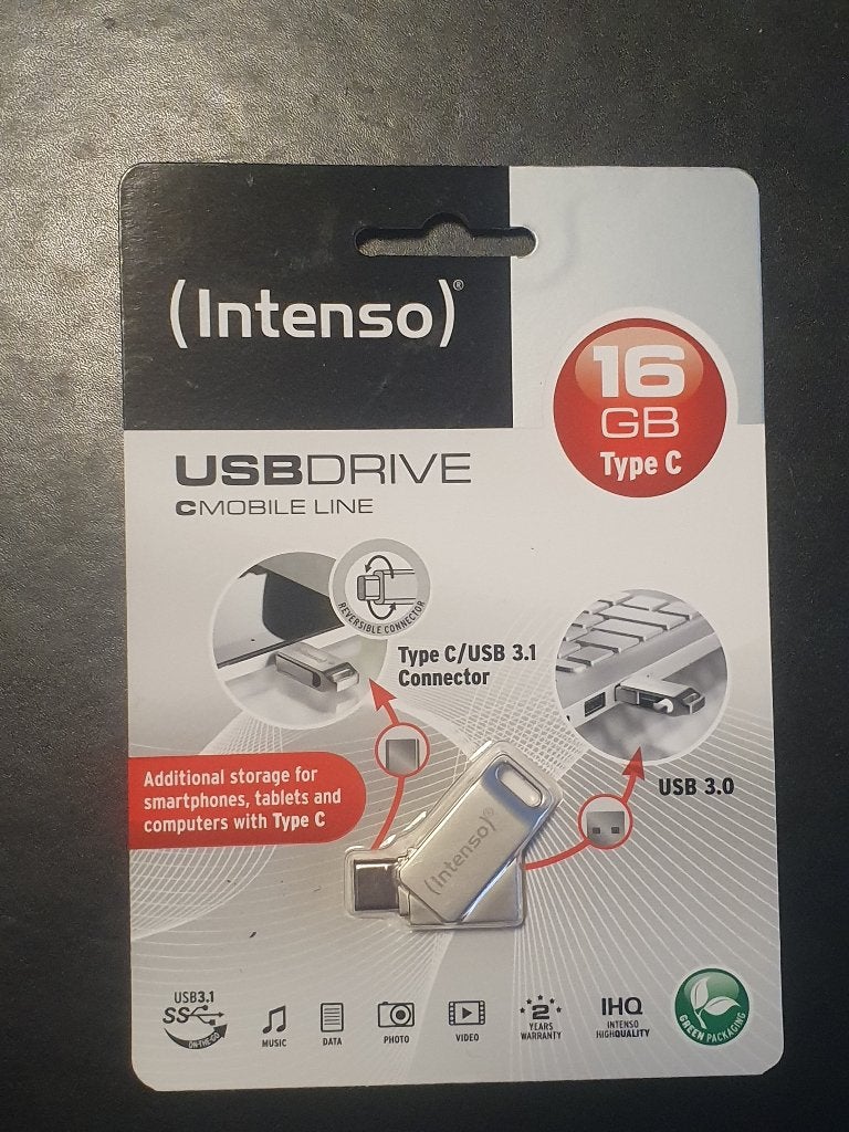 Intenso USB stick16 GB (USB C en USB 3.1), Ophalen of Verzenden, Nieuw