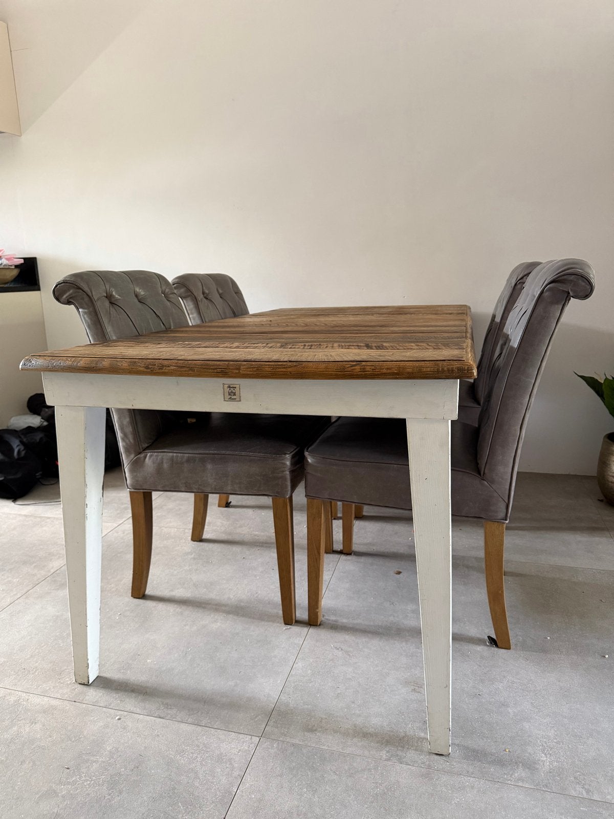 Riviera Maison eettafel met 4 stoelen, Huis en Inrichting, Tafels | Eettafels, Gebruikt, 100 tot 150 cm, Vier personen, Rechthoekig