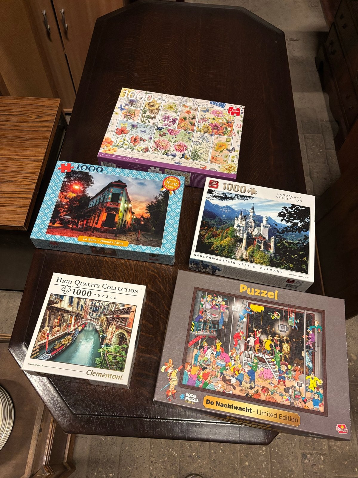 Diverse 1000-stukjes legpuzzels - Verschillende thema's, Ophalen of Verzenden, 500 t/m 1500 stukjes, Gebruikt, Legpuzzel