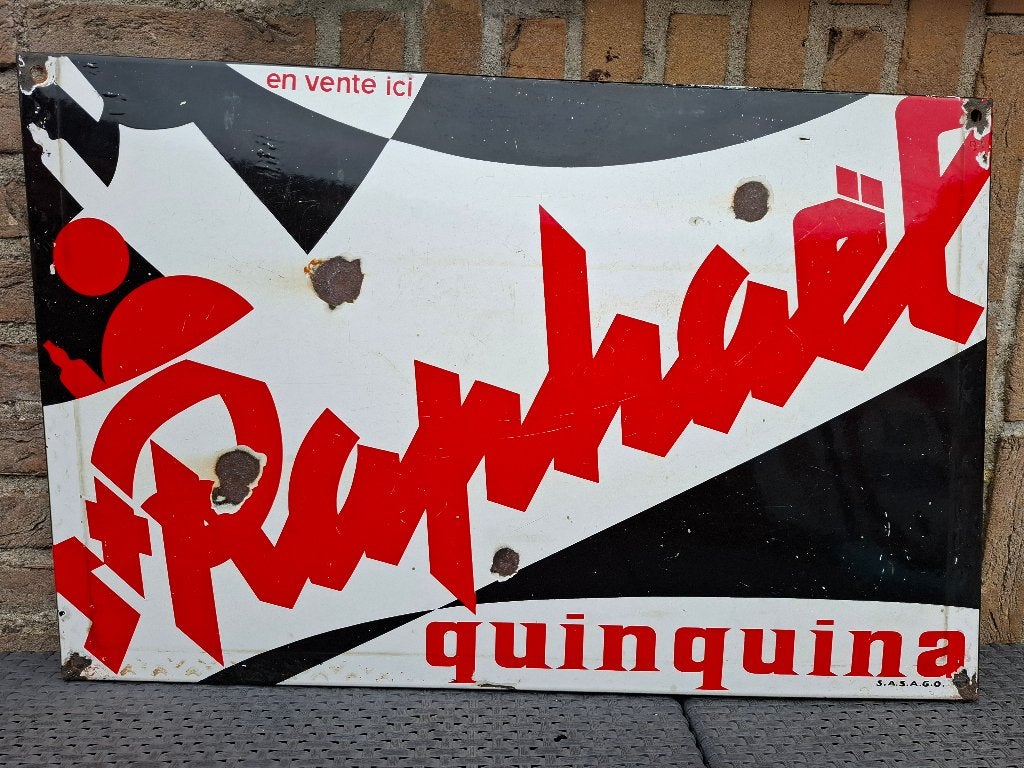 Authentiek Emaillebord apéro St. Raphaël Quinquina, Ophalen of Verzenden, Zo goed als nieuw, Reclamebord