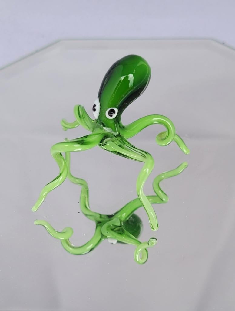 Beeldje octopus - glas -, Verzamelen, Beelden en Beeldjes, Zo goed als nieuw, Dier, Ophalen of Verzenden