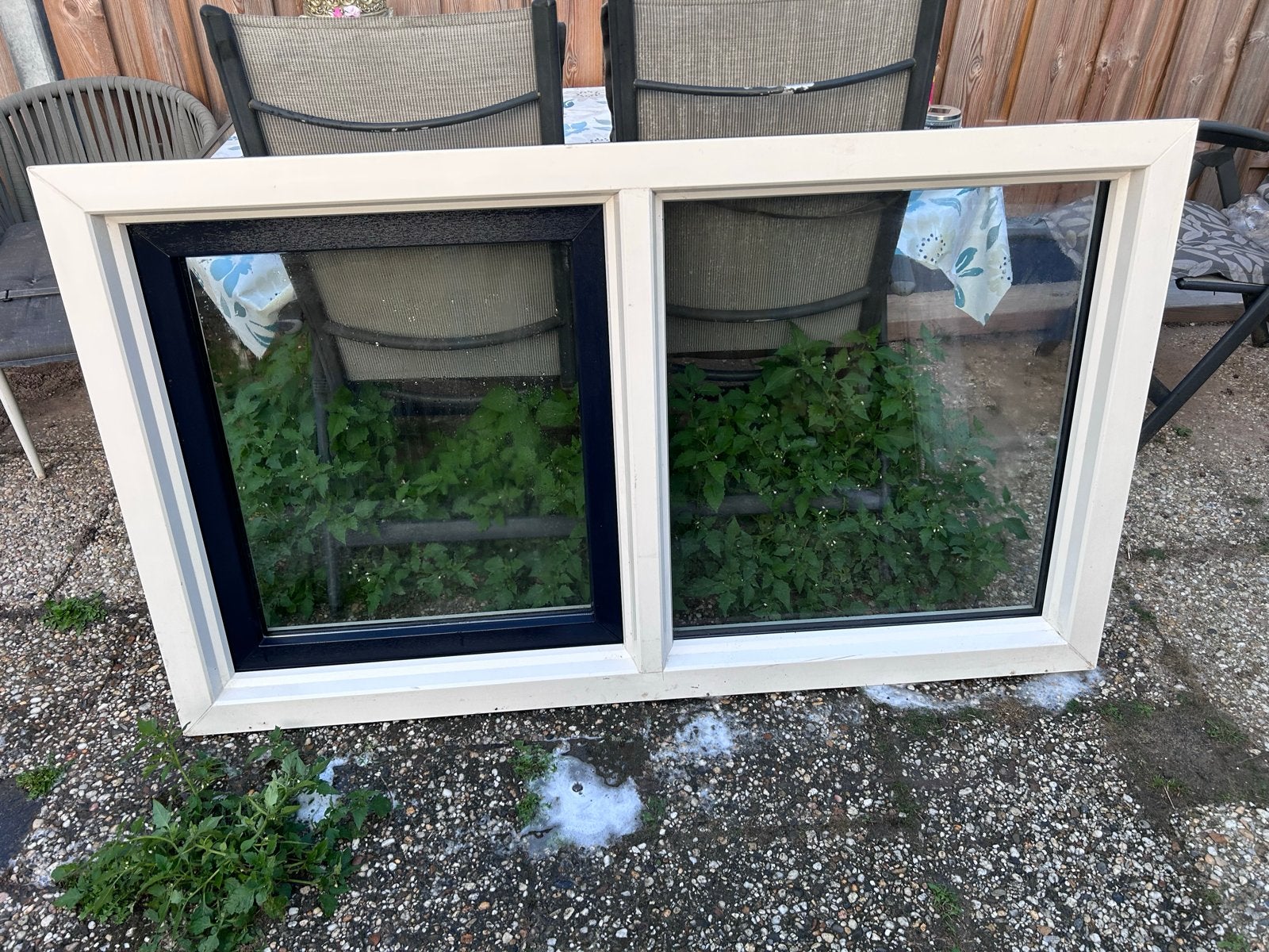 2 Schuco kozijnen met glas, Doe-het-zelf en Verbouw, Kozijnen en Schuifpuien, Kunststof, Gebruikt, Raamkozijn, Ophalen of Verzenden
