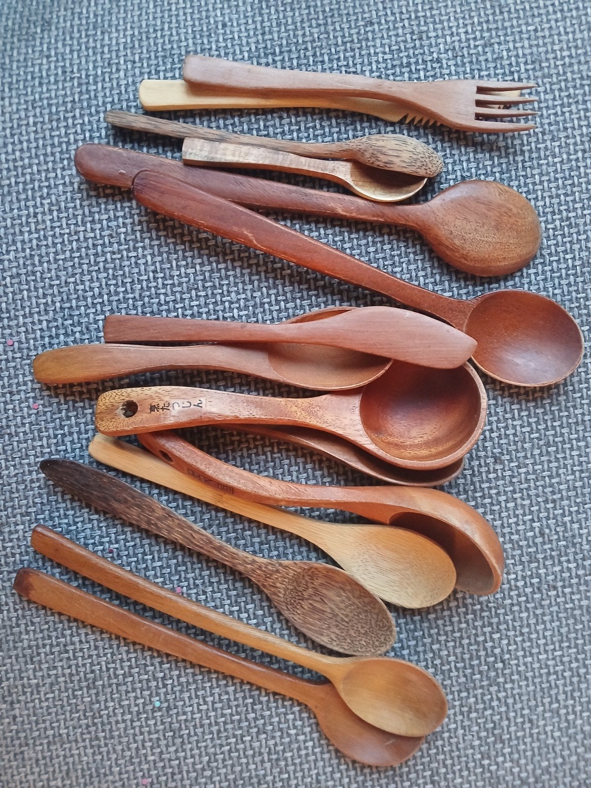 Diverse houten lepels, mes en vork set, Ophalen of Verzenden