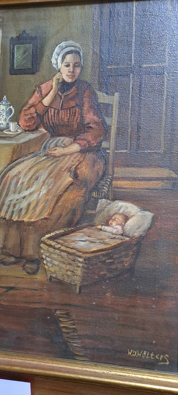 schilderij W.J Wolters, Antiek en Kunst, Ophalen of Verzenden