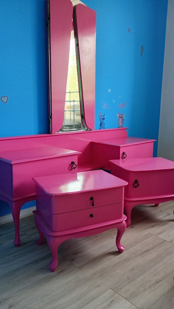 Super leuke meisjes kaptafel + 2 nachtkastjes €20, Huis en Inrichting, Ophalen, Gebruikt, 100 tot 150 cm, 150 tot 200 cm