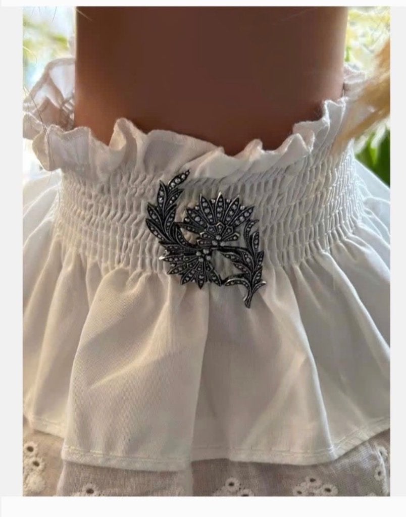 Vintage kraag met Markasiet broche zie beschrijving, Ophalen of Verzenden