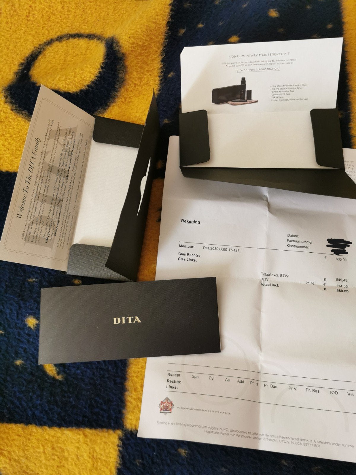 Origineel Certificaat boekje bon set: Dita Mach One DRX-2030, Ophalen of Verzenden, Zo goed als nieuw, Overige kleuren, Overige merken