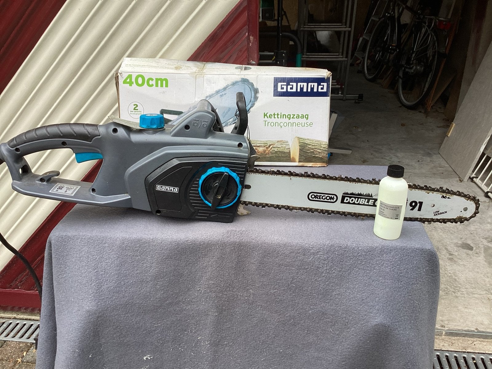 Gamma elektrische kettingzaag 2200W in goede staat, Ophalen, Gebruikt, 70 mm of meer, Kettingzaag