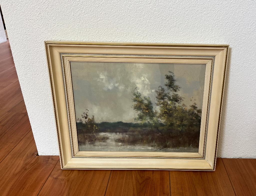 Aquarel achter glas., Antiek en Kunst, Kunst | Schilderijen | Klassiek, Ophalen
