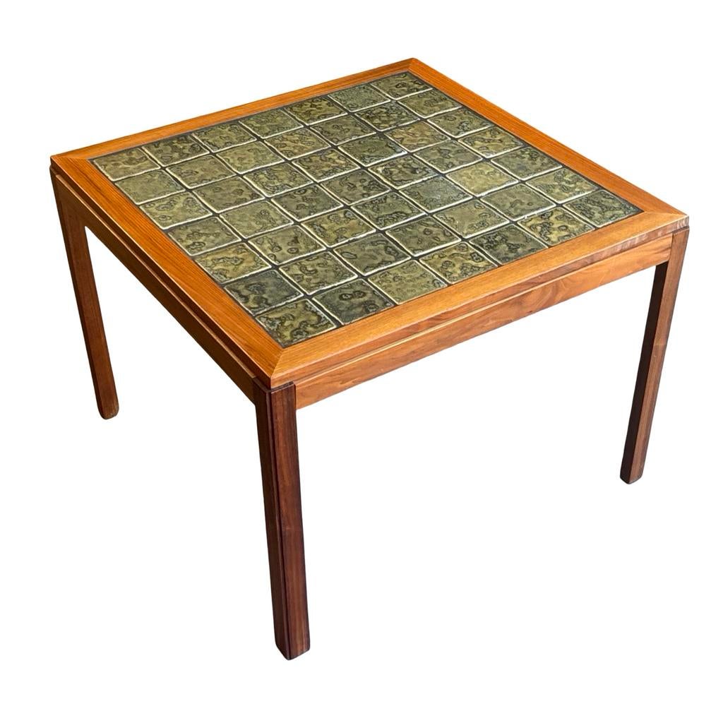 Vintage Teak Salontafel met Stenen Blad - Deens Design Jaren