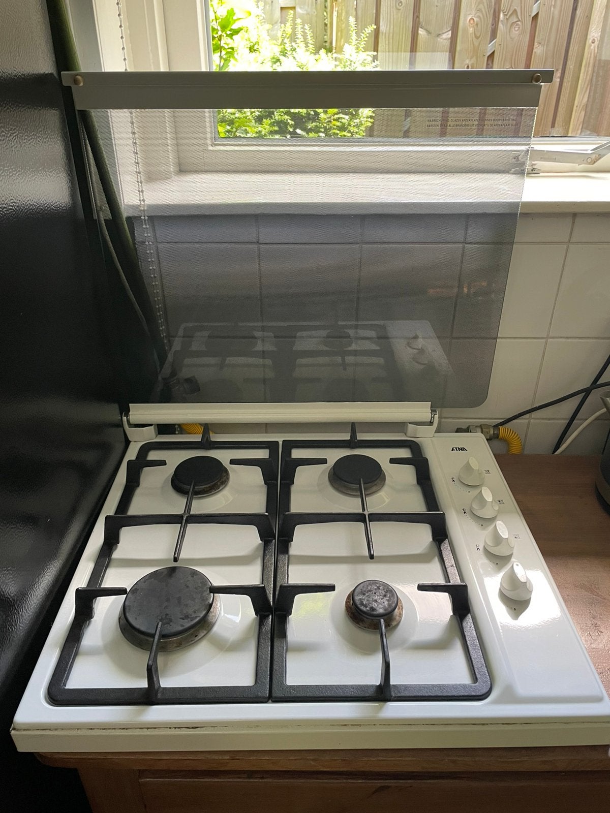 Gaskookplaat breed 58 diep 51 ETNA, Ophalen, Gebruikt, 4 kookzones, Inbouw
