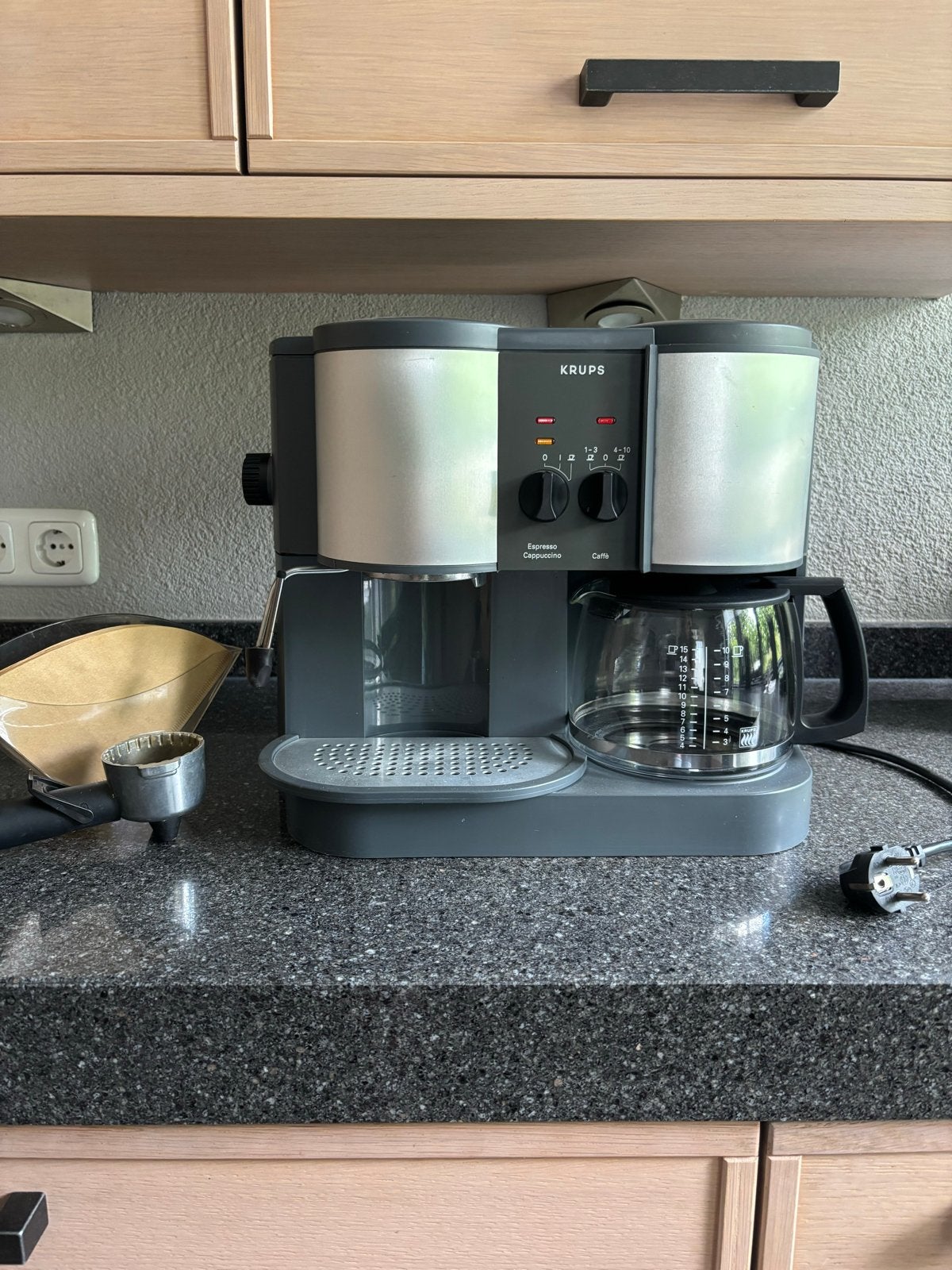 Krups Combi Koffiezetapparaat & Espressomachine, Witgoed en Apparatuur, Gebruikt, Gemalen koffie, Ophalen, Stoompijpje