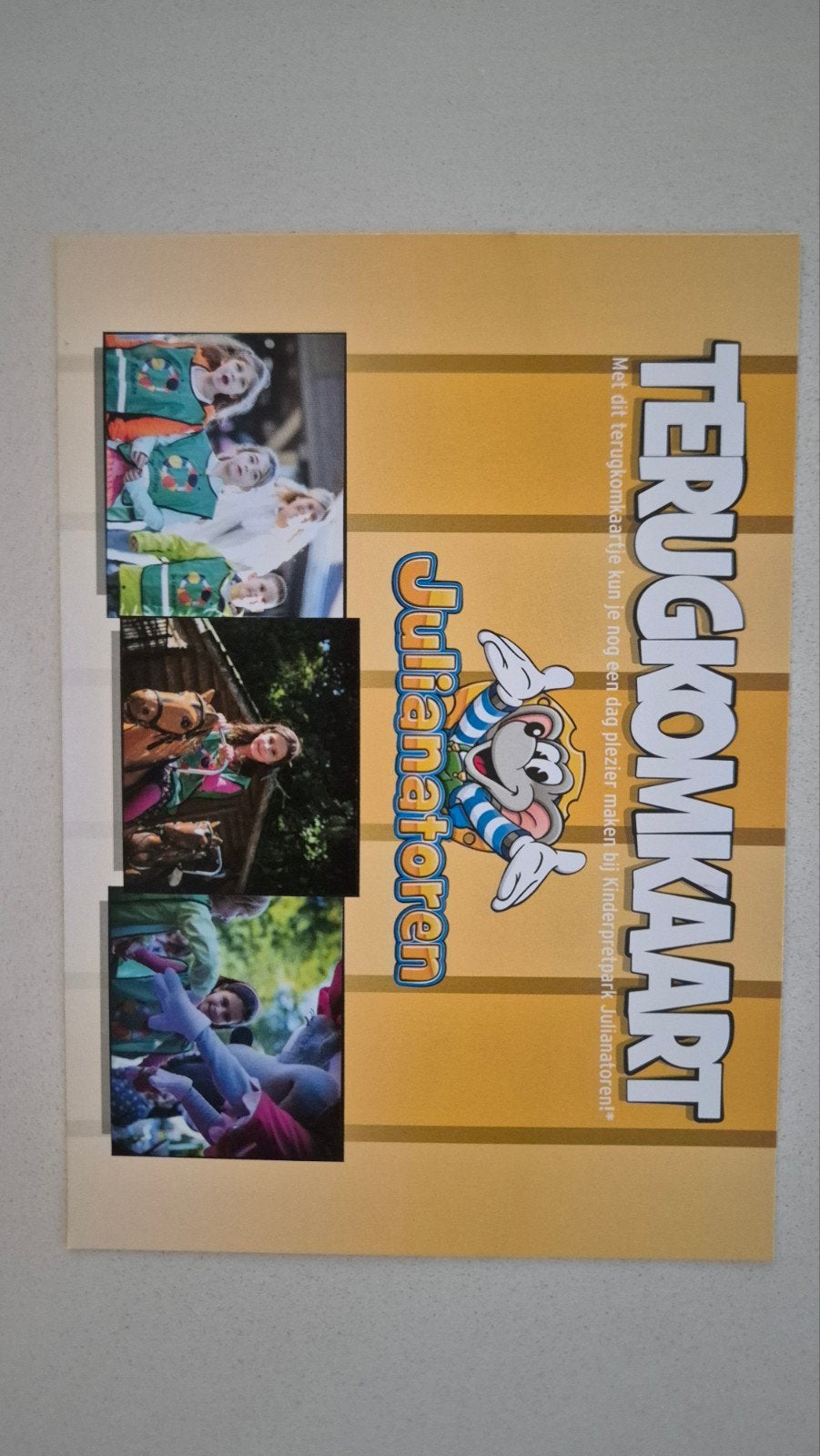 Terugkomkaart Julianatoren, Tickets en Kaartjes, Twee personen, Kortingskaart