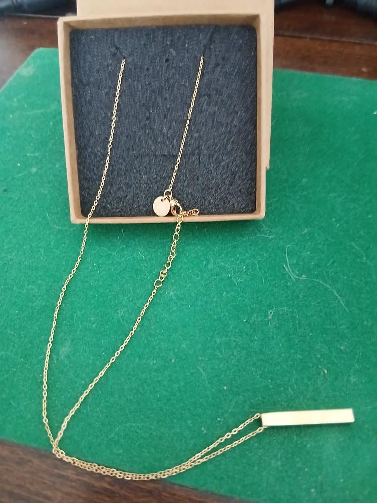 Gouden ketting met staafhanger - MW, Ophalen of Verzenden, Zo goed als nieuw, Goud, Overige materialen