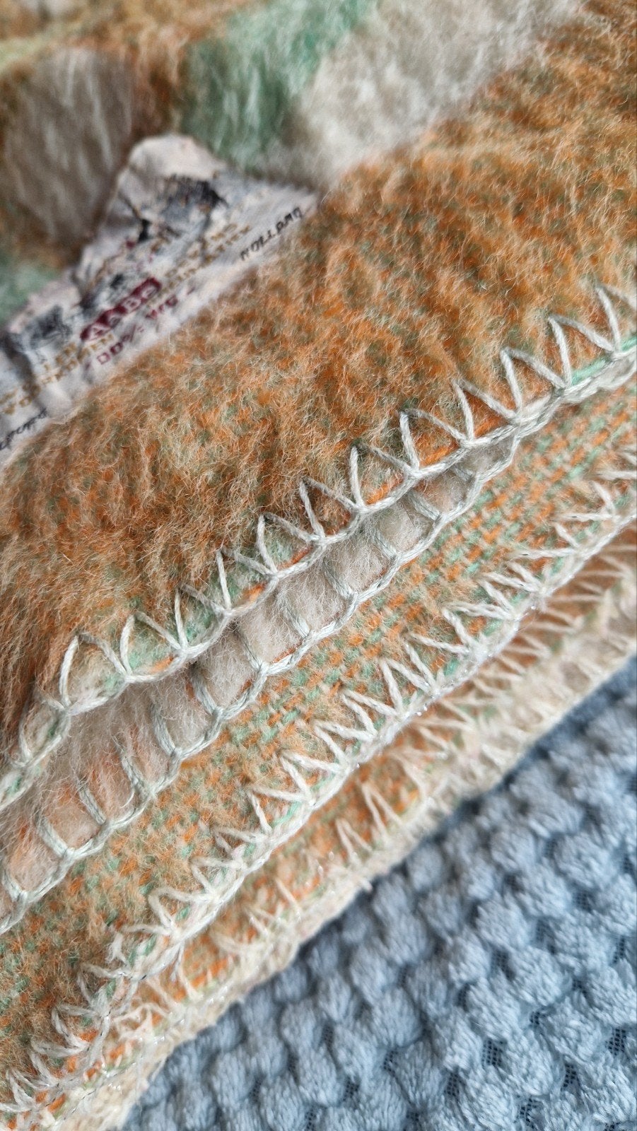 wollen deken, Gebruikt, 235 cm, Beige, Ophalen of Verzenden