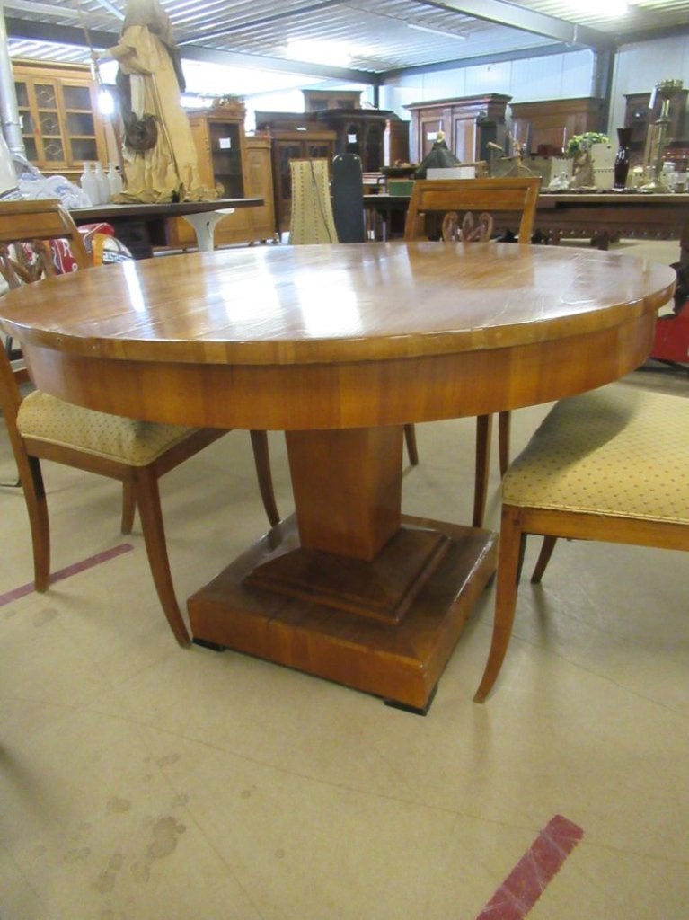 Oer 11218 grote antieke kersen Biedermeier tafel 4 stoelen, Ophalen