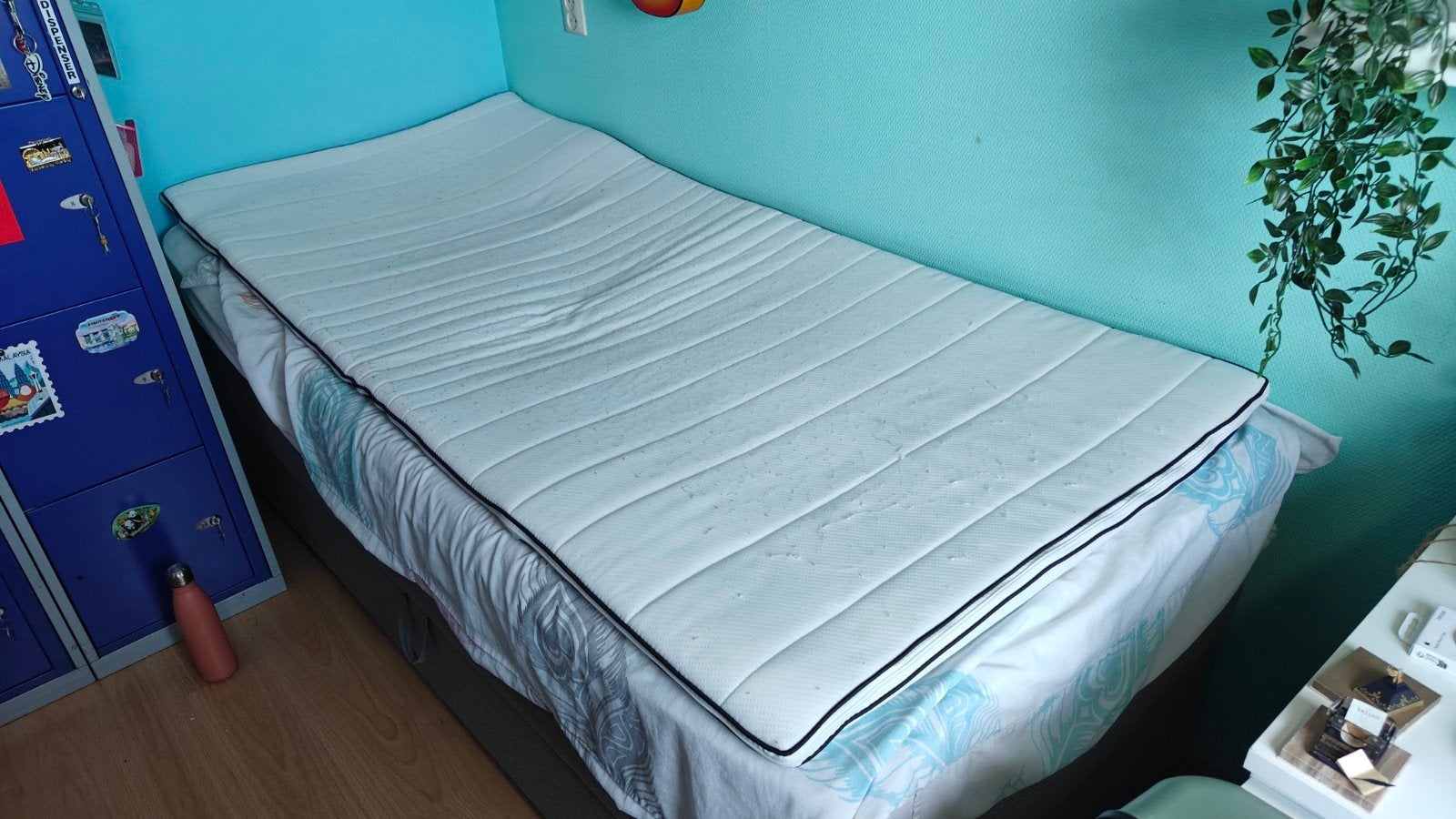 Matras topper, 90 cm, Eenpersoons, Wit, Ophalen of Verzenden