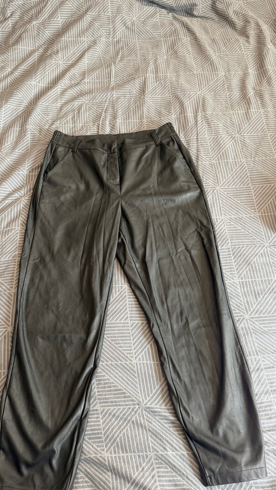 M&S Mode Leren Broek Maat 40, Maat 38/40 (M), Zwart, Ophalen of Verzenden, Zo goed als nieuw