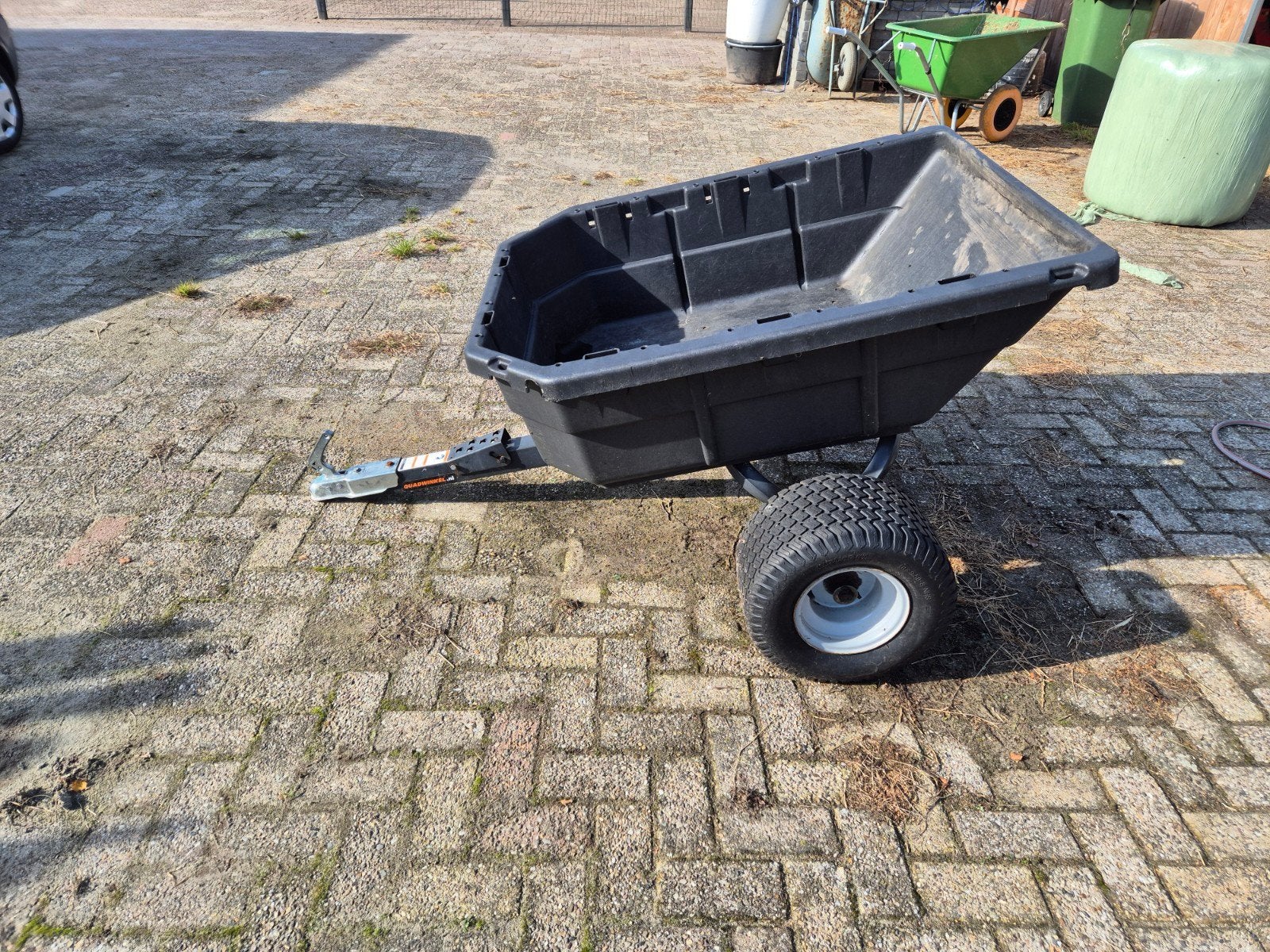 kiep aanhangwagen voor quad, zitmaaier of mini trekker, Tweewielig, Zo goed als nieuw, Handmatig, Ophalen