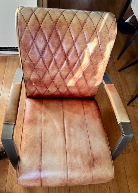 stoel, Huis en Inrichting, Stoelen, Ophalen, Gebruikt, Bruin, Leer