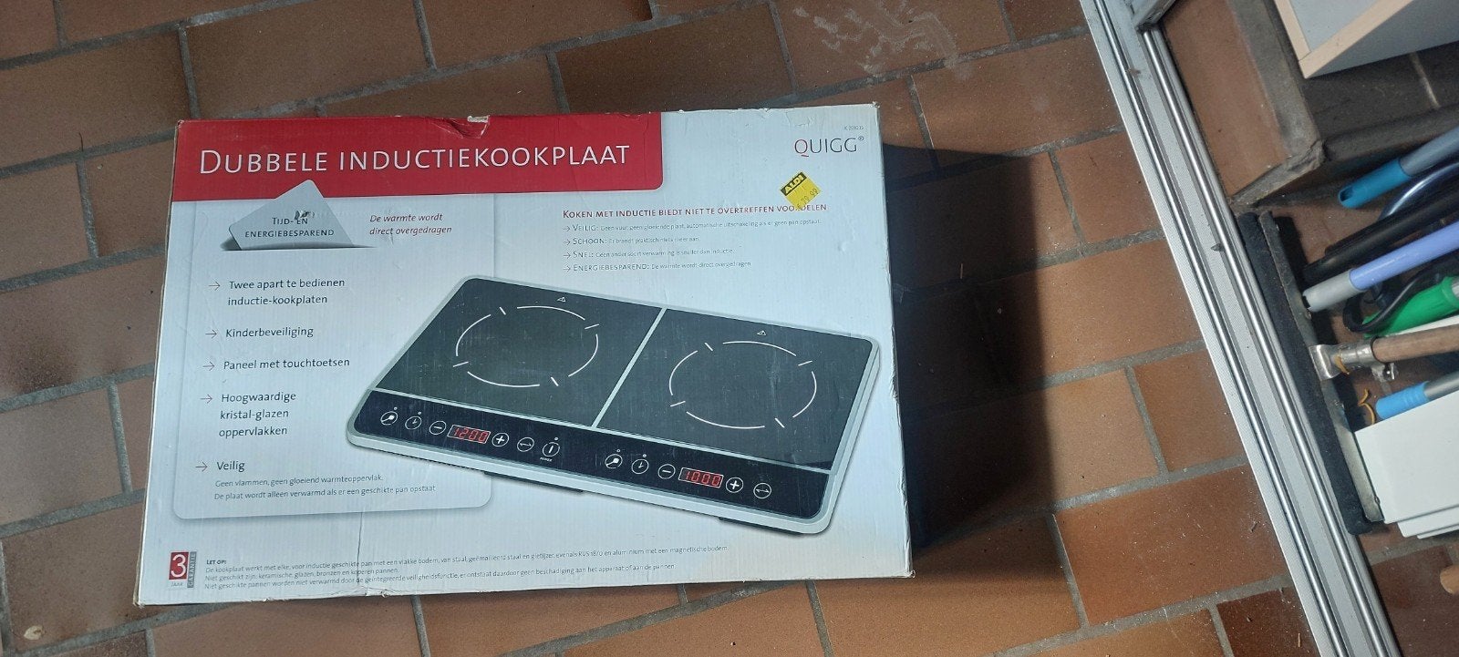 Quigg Dubbele Inductiekookplaat -, Ophalen, Nieuw, 3 kookzones of minder, Inductie