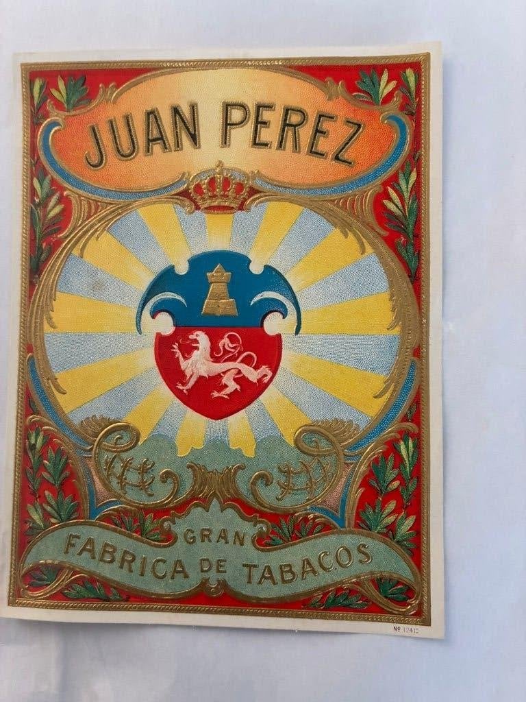sigarenbandjes kistetiket Juan Perez, Ophalen of Verzenden, Nieuw, Sigarenbandjes