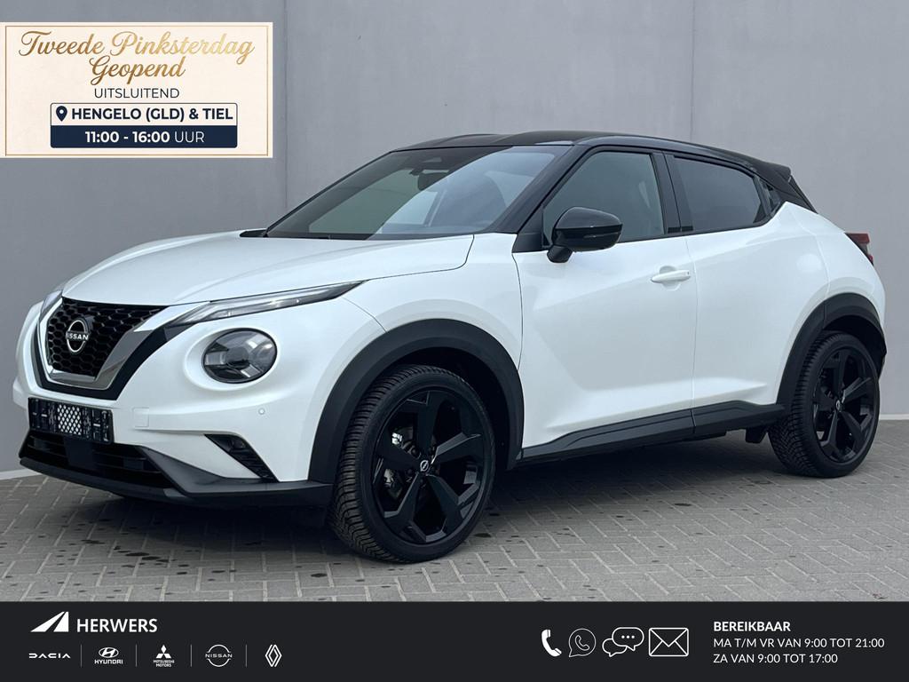Nissan Juke 1.0 DIG-T Tekna Automaat / Dode Hoek Detectie /, Euro 6, Leder en Stof, Wit, Bedrijf