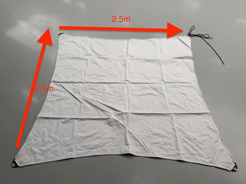 OUTLET DEAL! Schaduwdoek HQ8 2,5 X 2,5 - wit kleur, Ophalen, ., Overige typen, Minder dan 4 meter