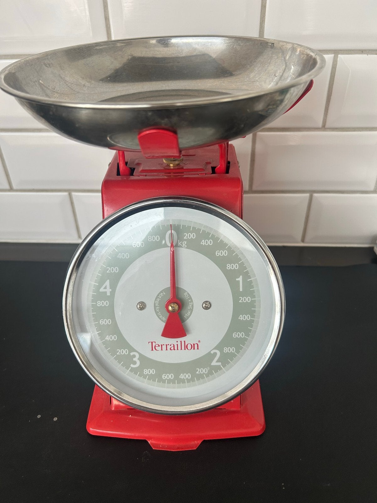 Terraillon Keukenweegschaal Rood - Analoog, Max 5kg, Ophalen, Minder dan 10 kg, Keukenweegschaal, Zo goed als nieuw