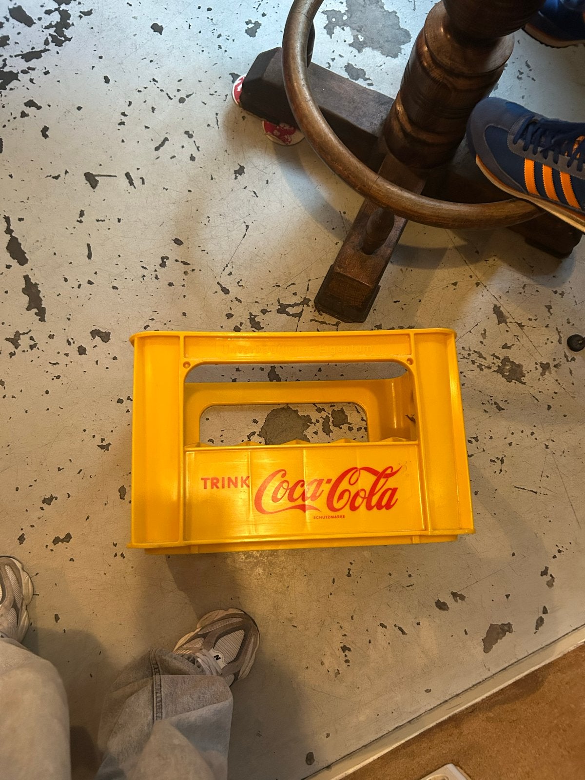 Vintage Coca-Cola Flessenkrat - Geel, Verzamelen, Ophalen of Verzenden, Gebruikt, Gebruiksvoorwerp