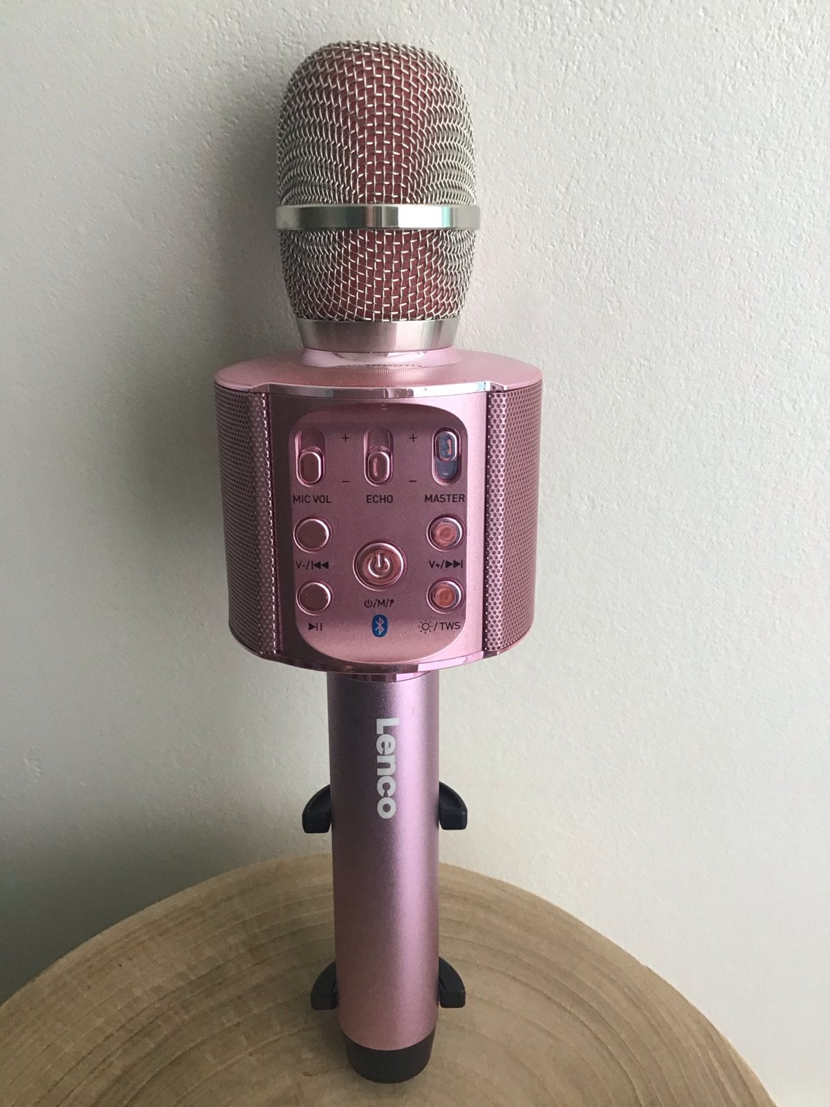 Roze Karaoke Microfoon met Bluetooth Lenco BMC-090, Ophalen, Zo goed als nieuw, Microfoon(s)