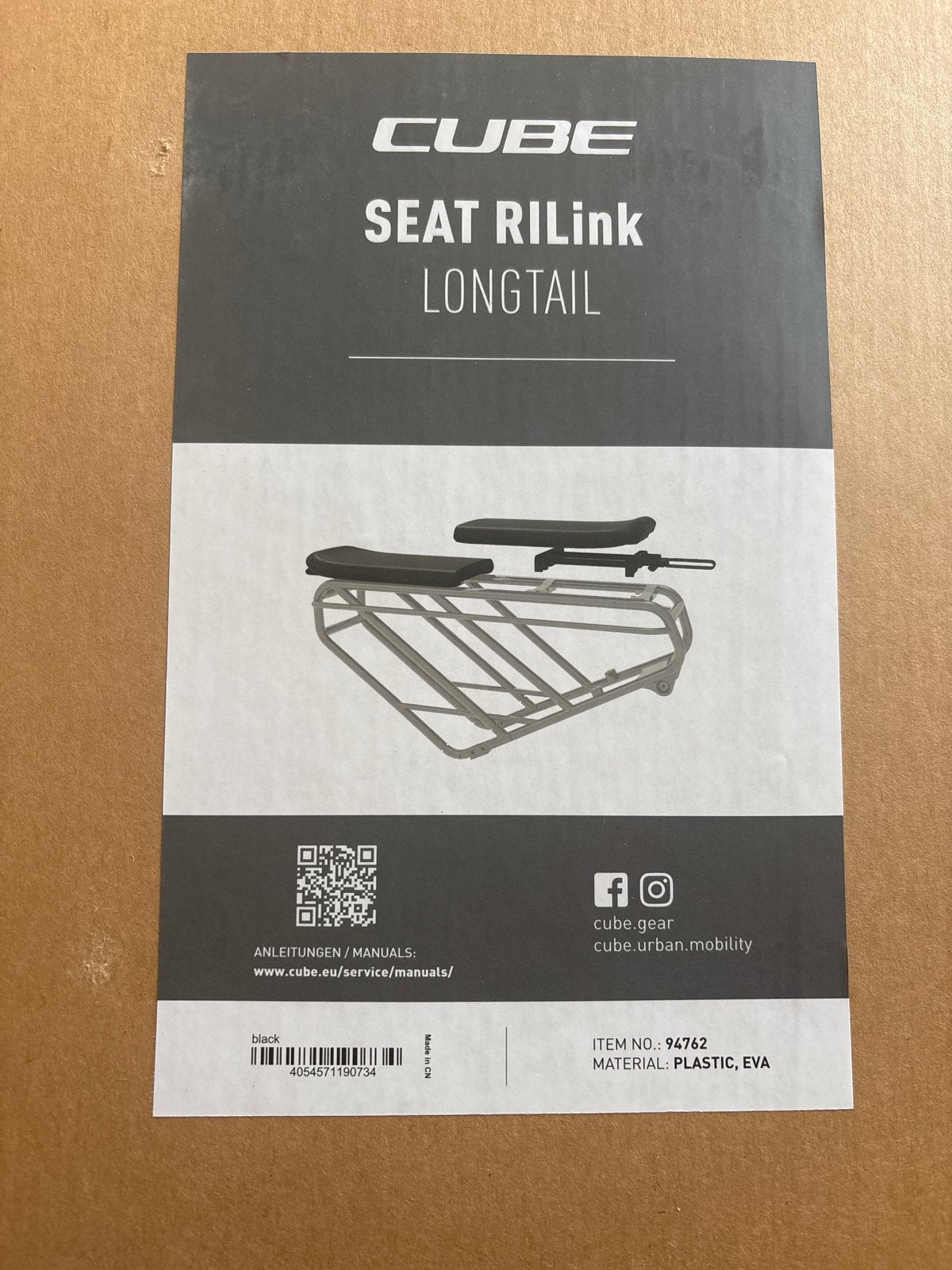 Cube SEAT RILink LONGTAIL fietszitje, Ophalen of Verzenden, Nieuw, Achterzitje
