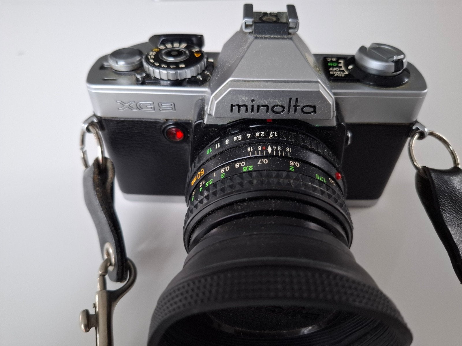Minolta XG9 Spiegelreflexcamera met 50mm en 70-210mm lens, Ophalen, Gebruikt, Spiegelreflex, Minolta