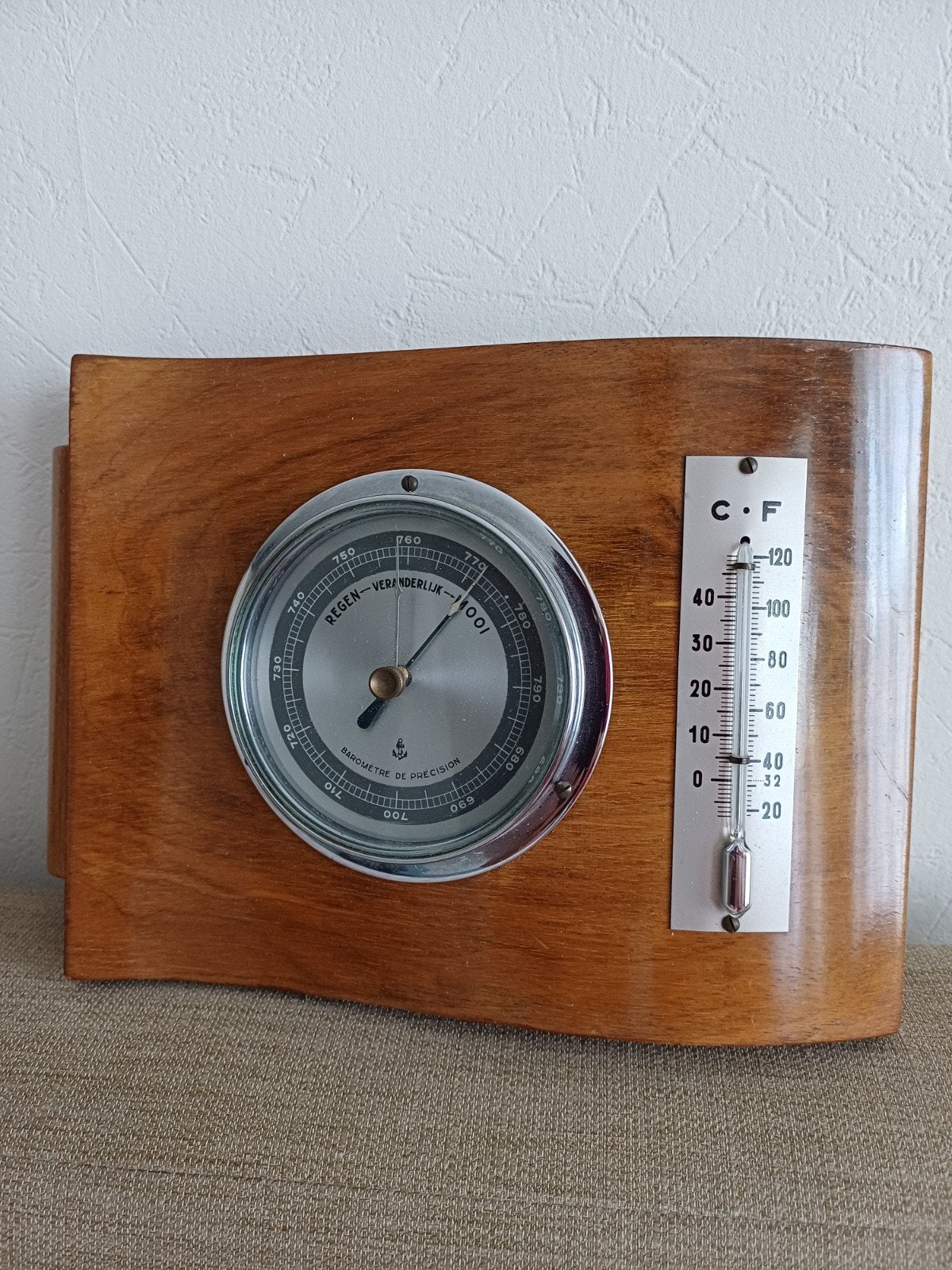 Vintage SundoFrance Barometer Jaren '50/'60, Ophalen of Verzenden, Gebruikt, Barometer