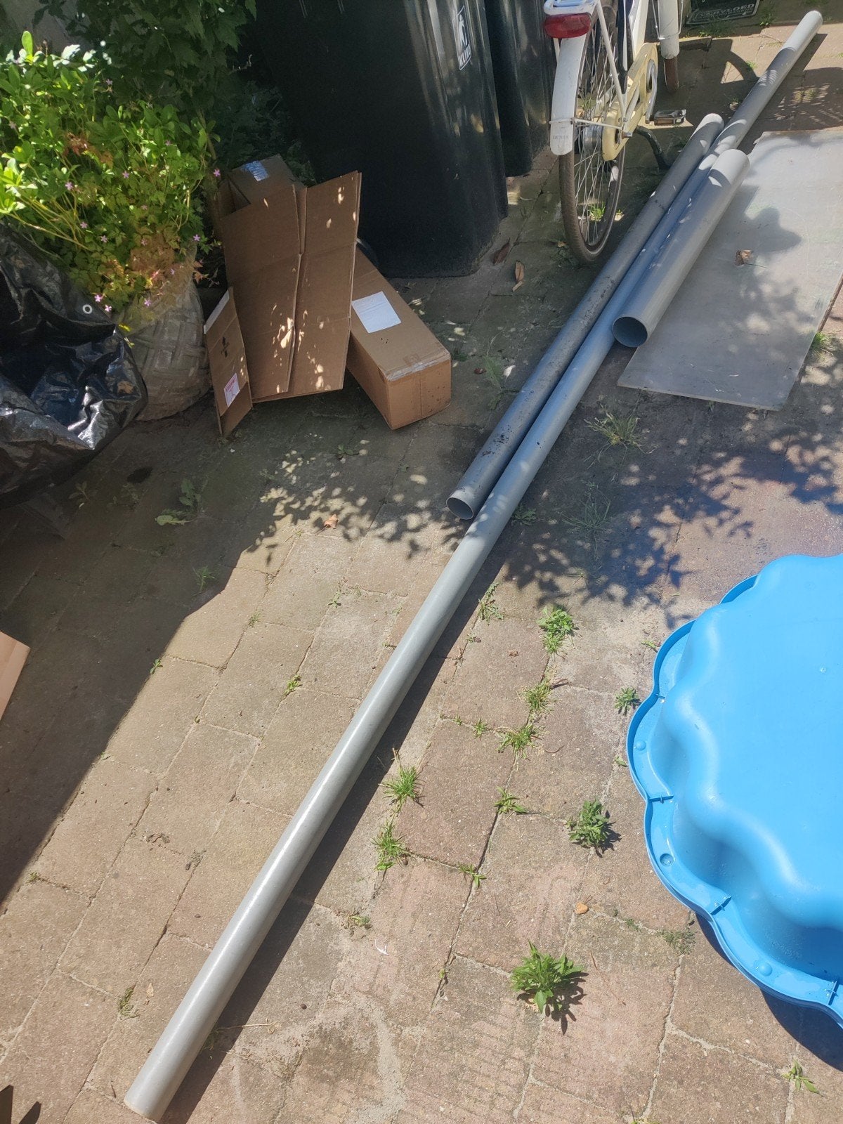 Grijze PVC afvoerbuizen, diverse lengtes, Ophalen, Pvc, 80 mm of meer
