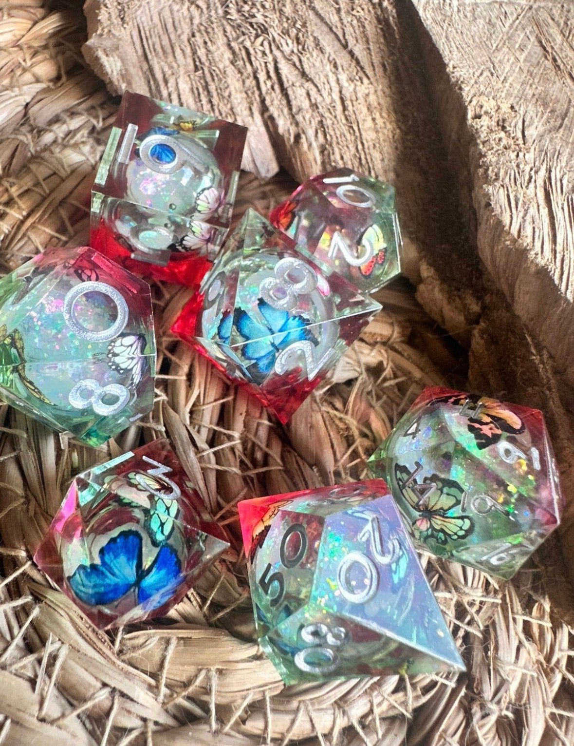 DND Dice / Vlinders / Butterfly / D&D / RPG / Dobbelstenen, Hobby en Vrije tijd, Ophalen of Verzenden, Nieuw
