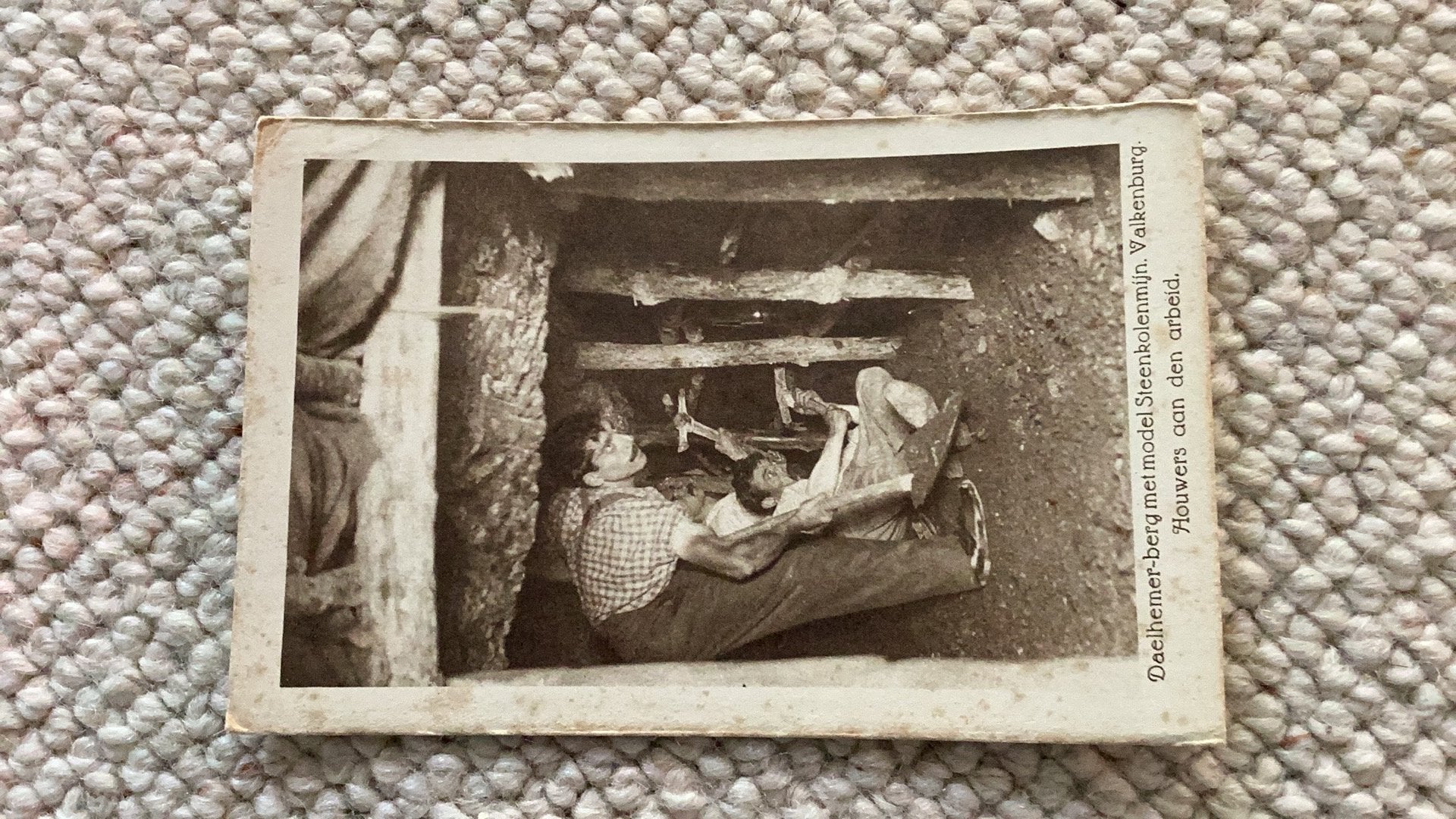 Ansichtkaart Valkenburg Steenkolenmijn met houwers begin1900, Ophalen of Verzenden, Voor 1920, Ongelopen, Limburg