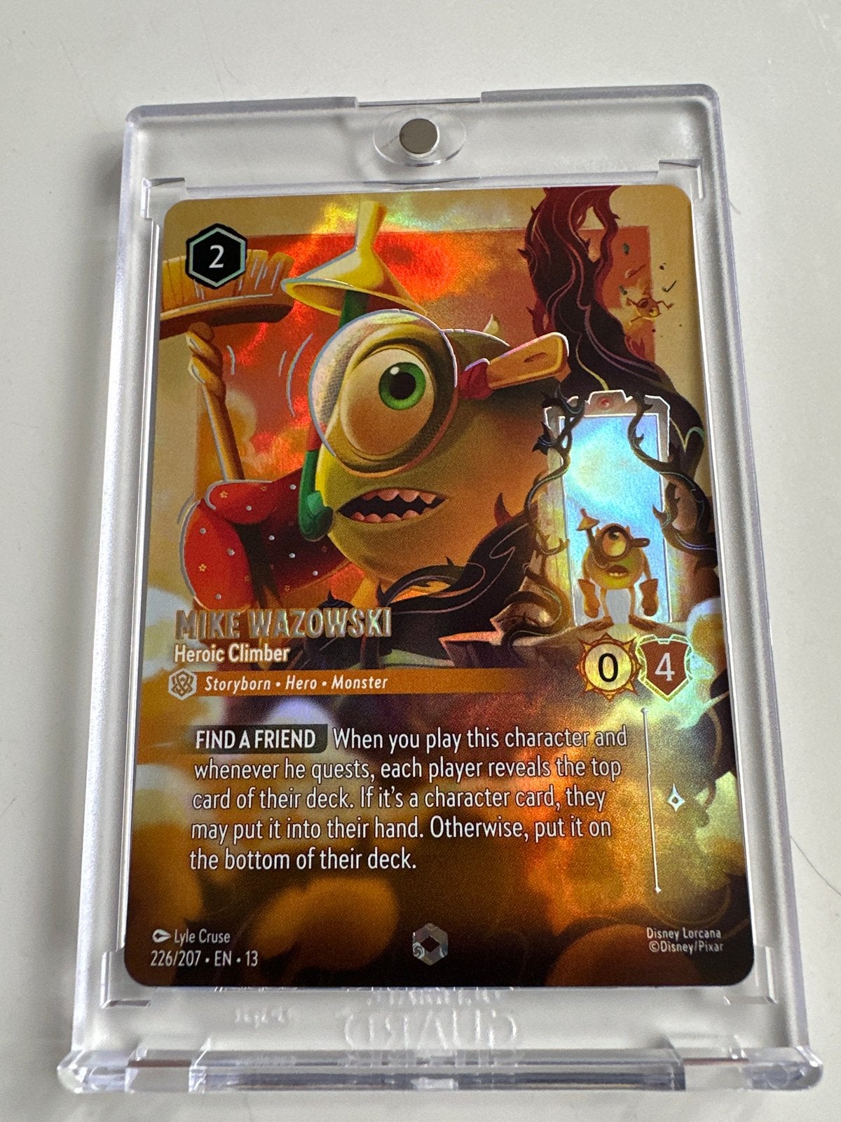 Disney Lorcana Mike Wazowski enchanted, Hobby en Vrije tijd, Verzamelkaartspellen | Overige, Ophalen of Verzenden, Zo goed als nieuw