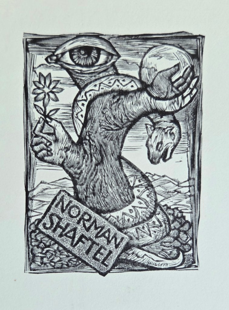 Exlibris / Ex libris Lou Strik, 1958, opus 20, lost paradies, Verzenden