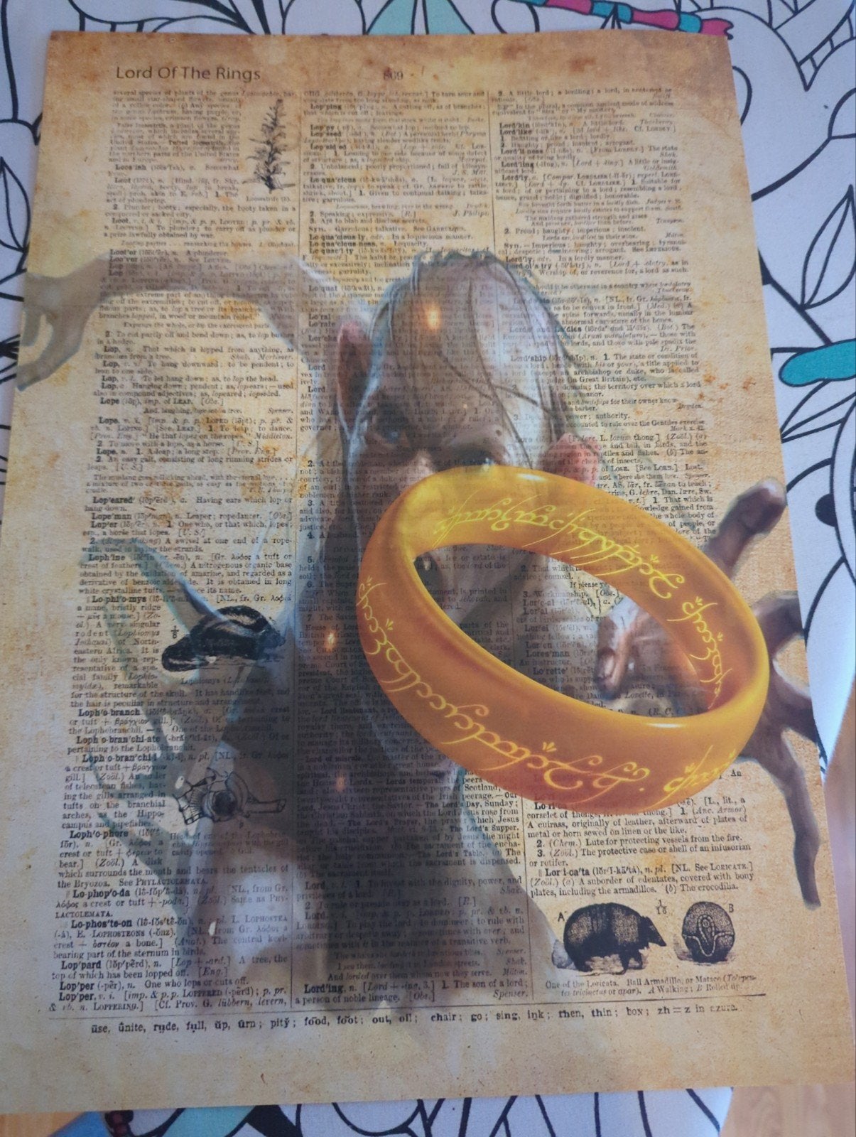 Lord of the Rings poster met Gollum en de Ene Ring, Verzamelen, Ophalen of Verzenden