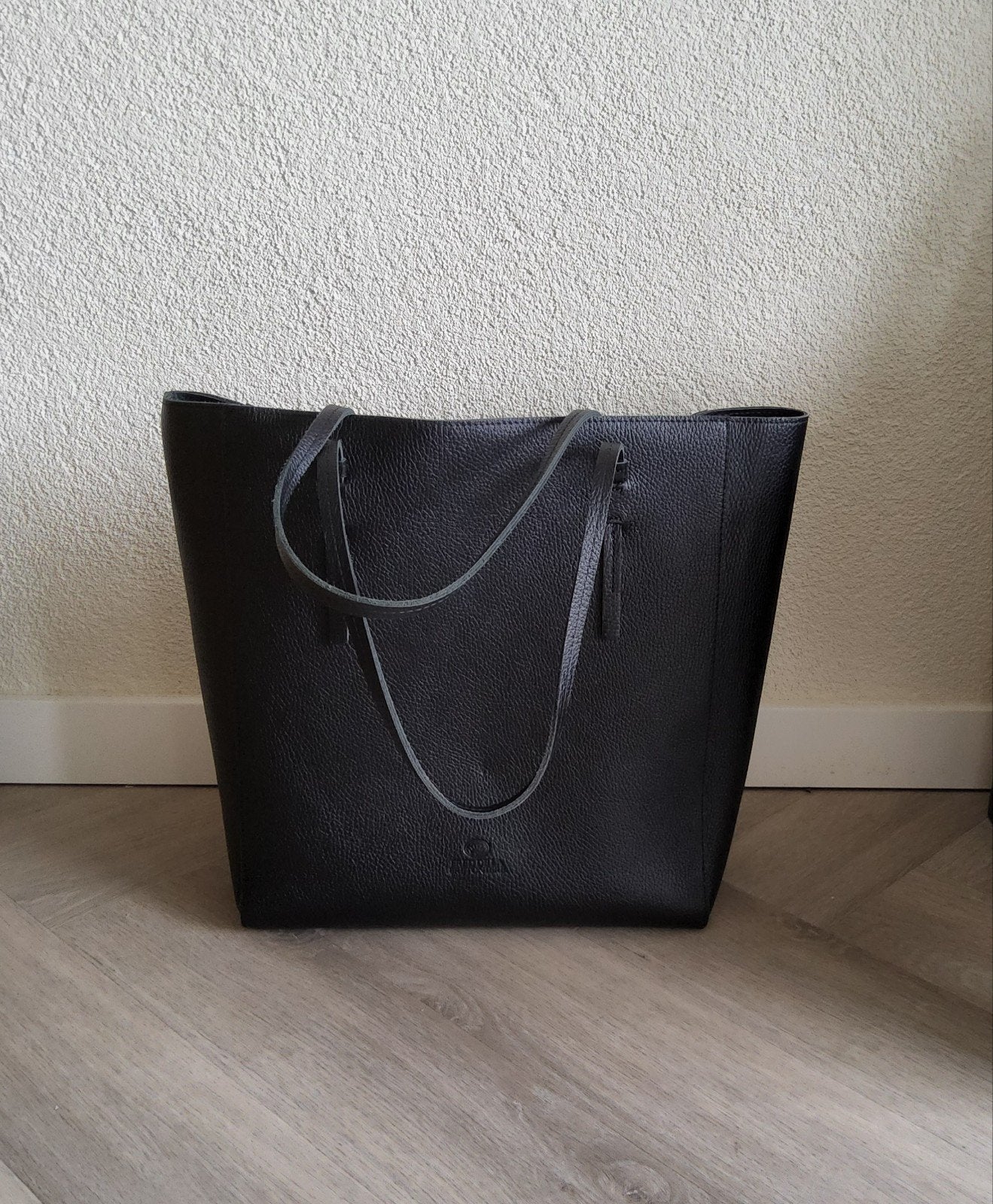 leren shopper van Fred de la bretoneire, Ophalen of Verzenden, Zo goed als nieuw, Zwart, Shopper