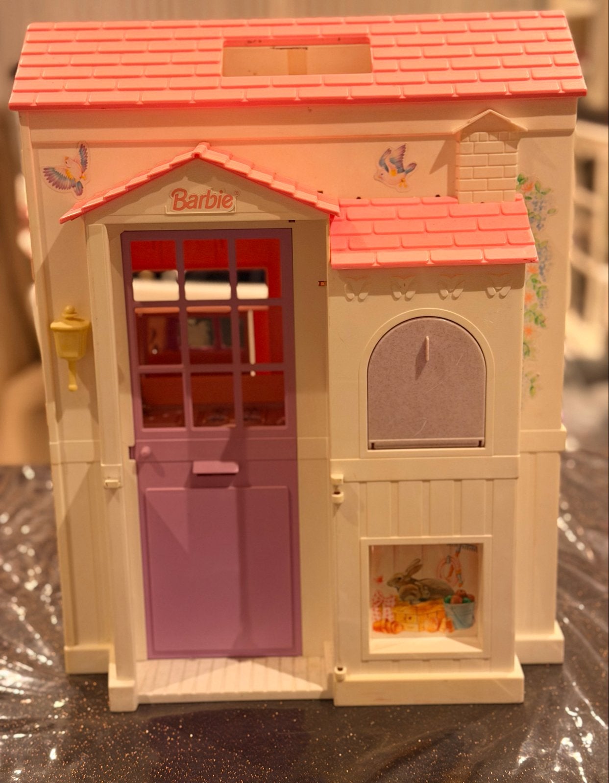 Vintage 1996 Barbie Huis - Opvouwbaar en Draagbaar, Ophalen of Verzenden, Gebruikt, Barbie
