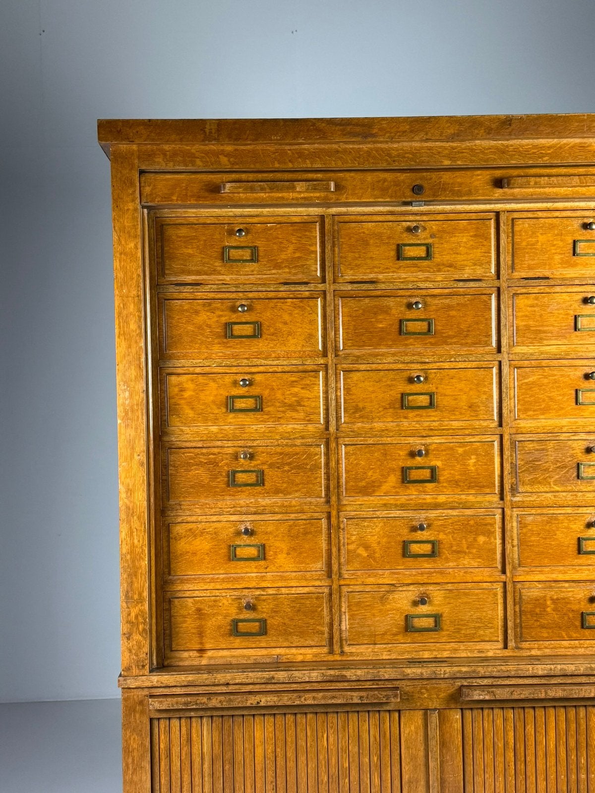 Roldeurkast archiefkast kleppenkast antiek, Huis en Inrichting, 100 tot 150 cm, Eikenhout, Ophalen of Verzenden, Zo goed als nieuw