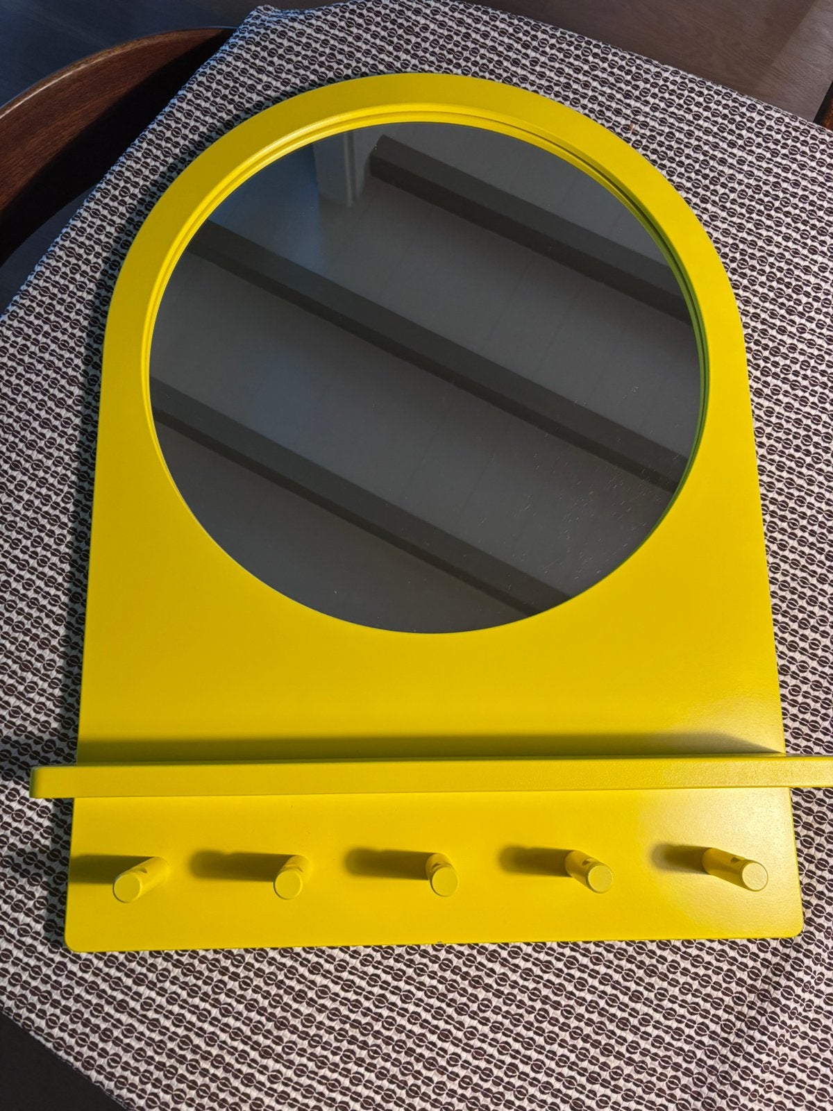 Ikea saltrod spiegel geel jaren ‘90, Ophalen, Minder dan 50 cm, Rond, Zo goed als nieuw