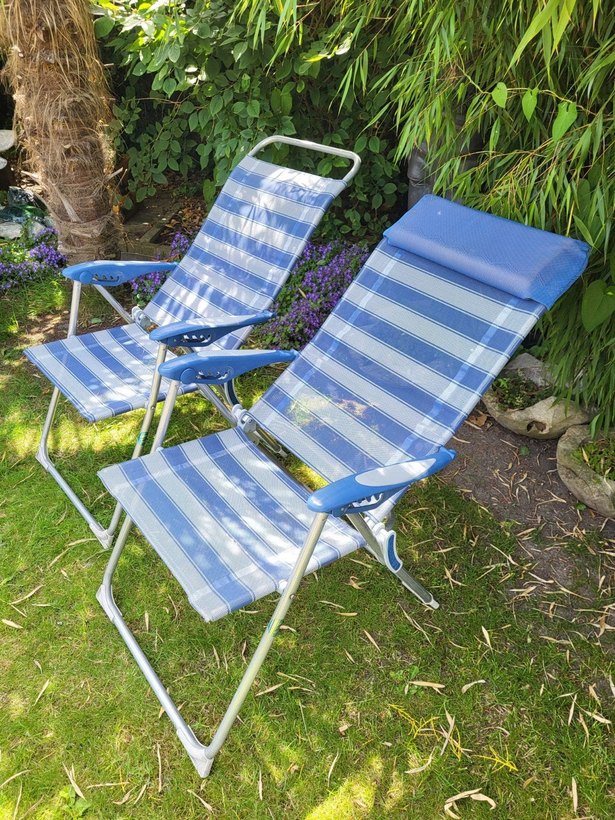 2 stuks camping/ standenstoelen ( lichtgewicht) aluminium, Ophalen of Verzenden, Gebruikt, Campingstoel