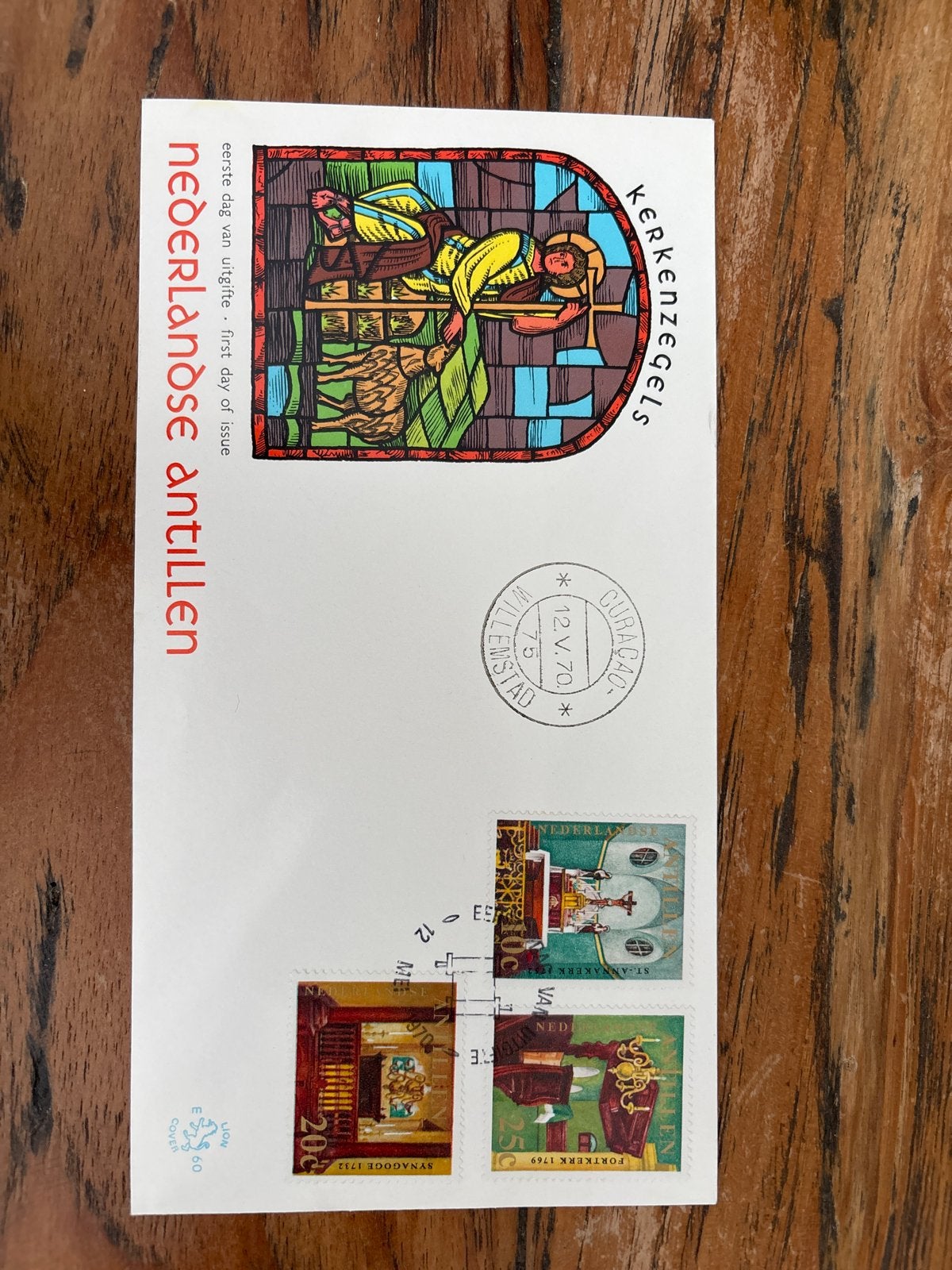 Eerste Dag Uitgifte Kerkenzegels Nederlandse Antillen, Ophalen of Verzenden, Gestempeld