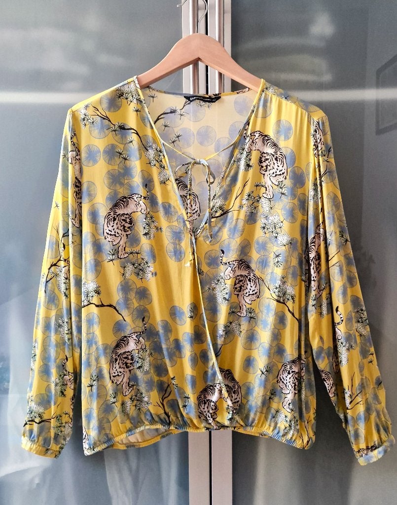 Blouse Summun japanse print maat 40, Kleding | Dames, Maat 38/40 (M), Summum, Verzenden, Geel