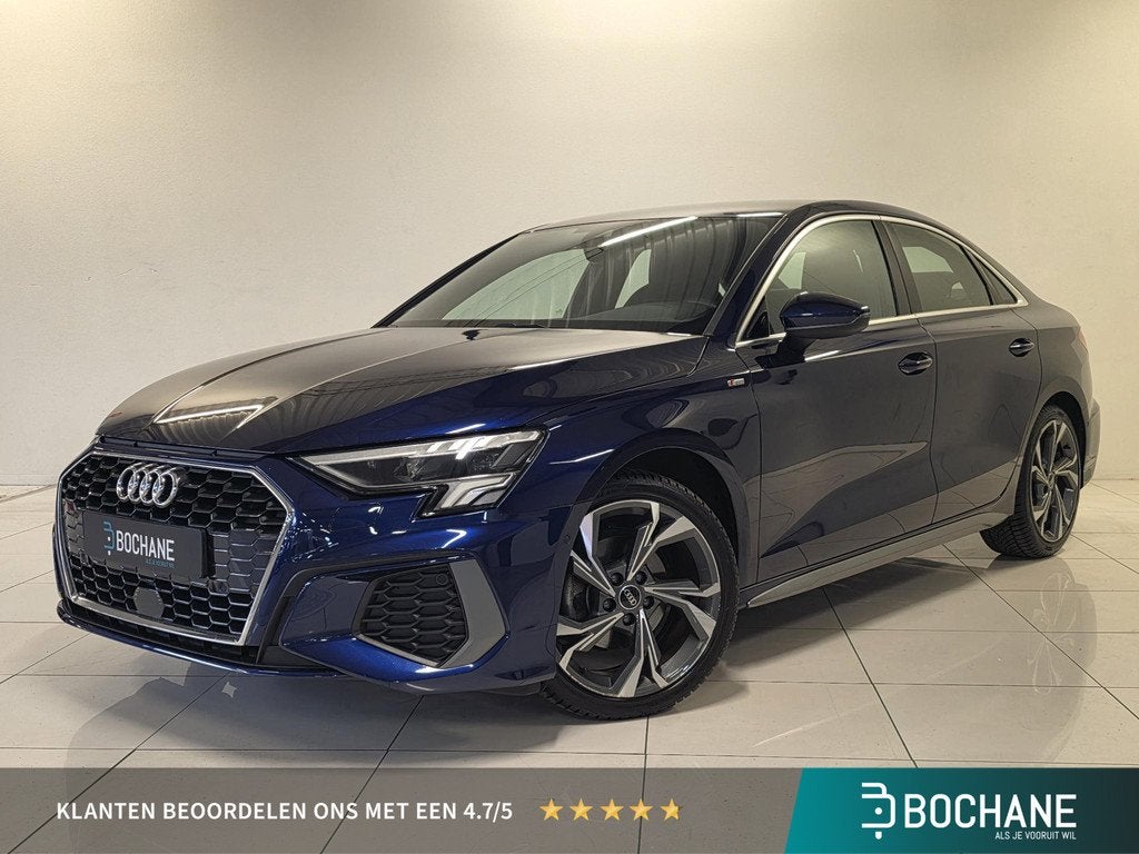 Audi A3 Limousine 35 TFSI S edition | B&O | Camera| Navigati, Auto's, Automatische klimaatregeling, 4 cilinders, Blauw, Leder en Stof