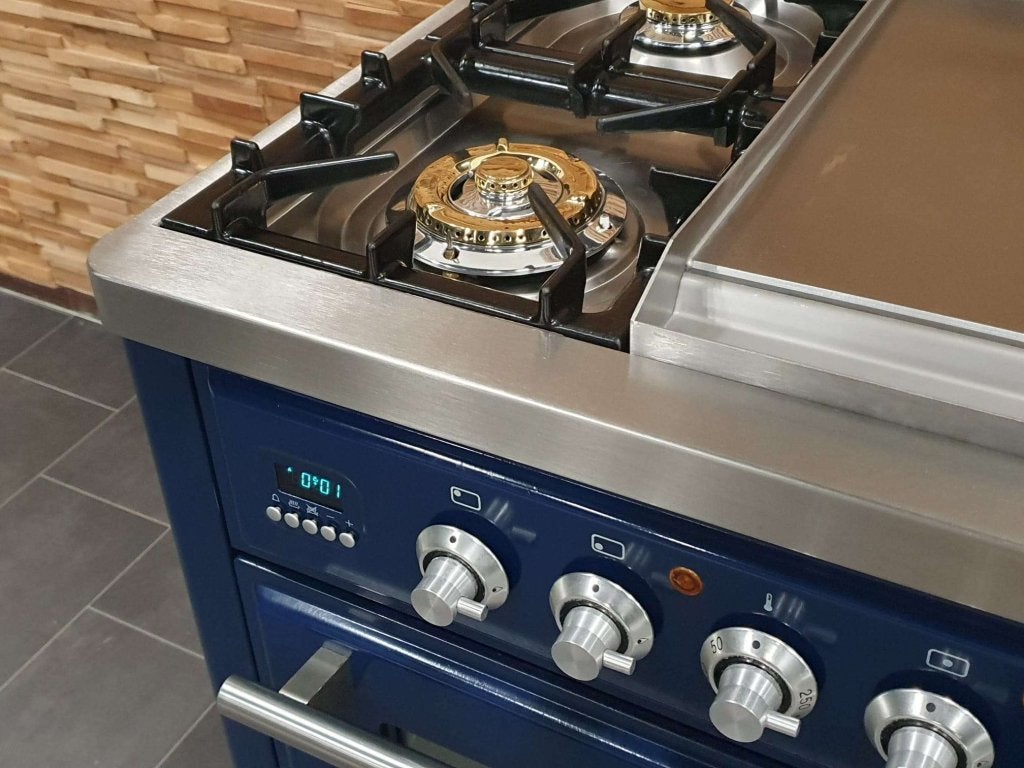 Luxe Boretti Majestic Fornuis 90cm konings blauw 5 pits, Niet ingevuld, 60 cm of meer, Niet ingevuld, Ophalen of Verzenden