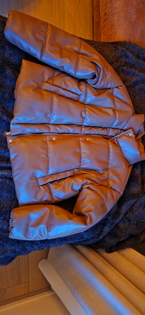 Leren winterjas Na-kd, 38 maat, Ophalen of Verzenden, Zo goed als nieuw, Maat 38/40 (M), Bruin